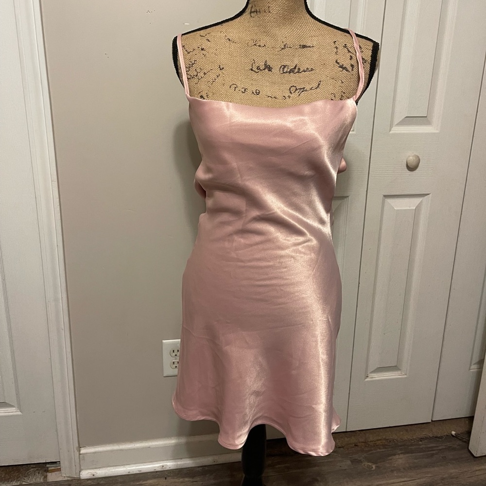 Light pink satin dress